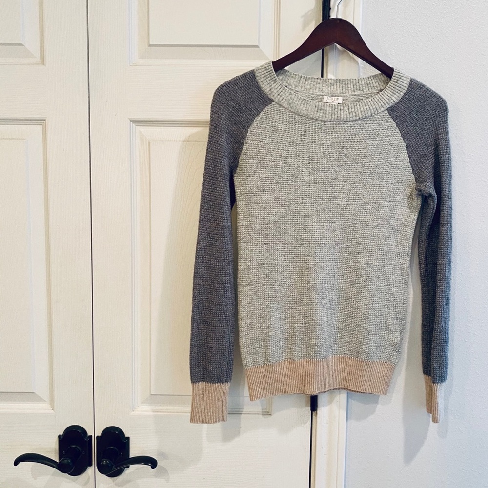J. CREW Colorblock Waffle Weave Sweater XS